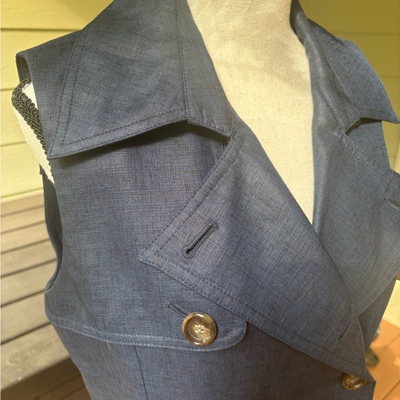 Navy Sleeveless Trench Dress | Japanese brand ViS | Size M Preppy Utilitarian - Picture 12 of 12